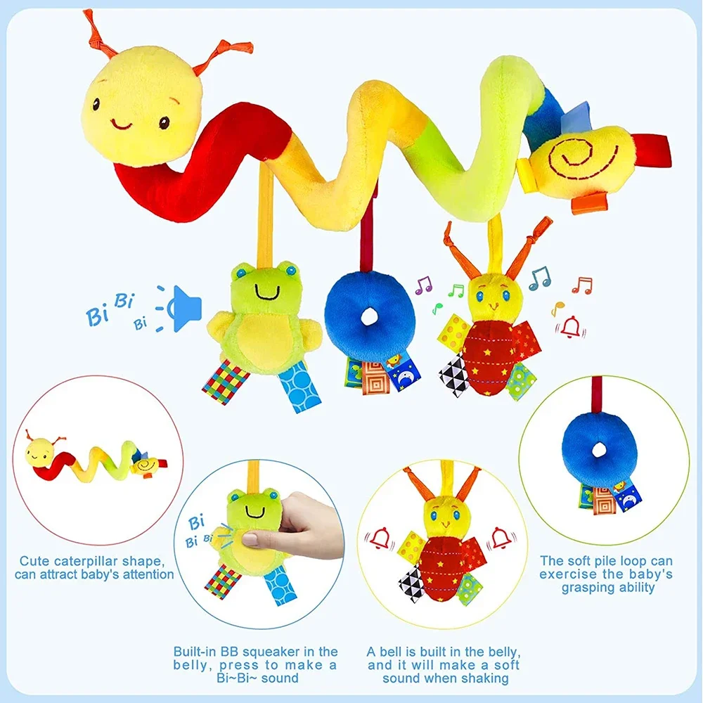 Baby Products Game - スパイラルベビーカーおもちゃ 新生児ぬいぐるみ 吊り下げ式ベビーソフトラトル感覚おもちゃ ベビーベッドモバイル バシネット 赤ちゃん