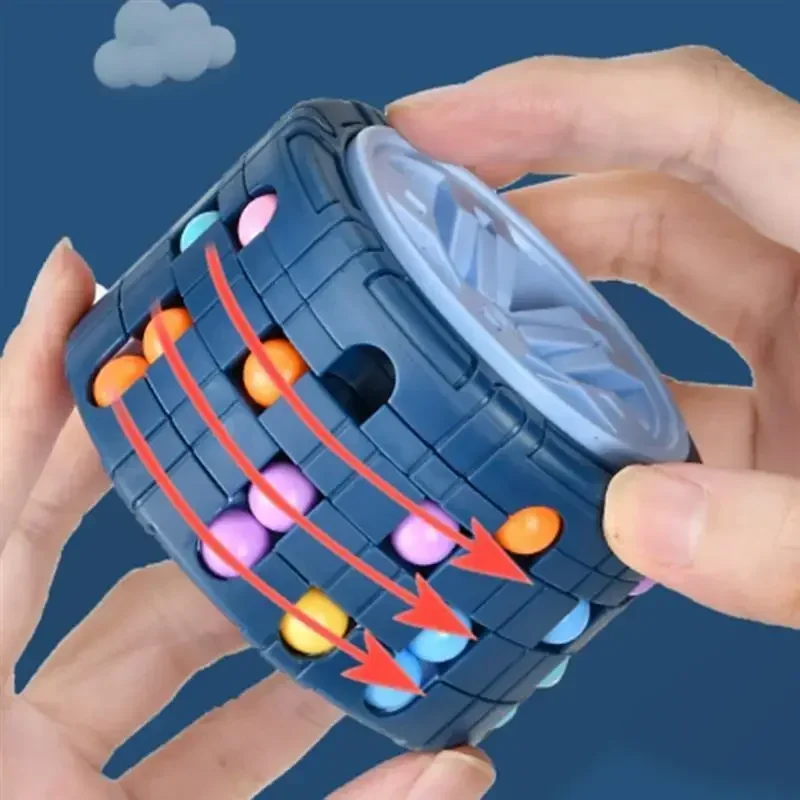 Baby Gate Stairs - 子供のための3Dシリンダーキューブおもちゃ,魔法の豆のジャイロ,回転スライド,パズルゲーム,ストレス解消,モンテッソーリ教育,子供へのギフト