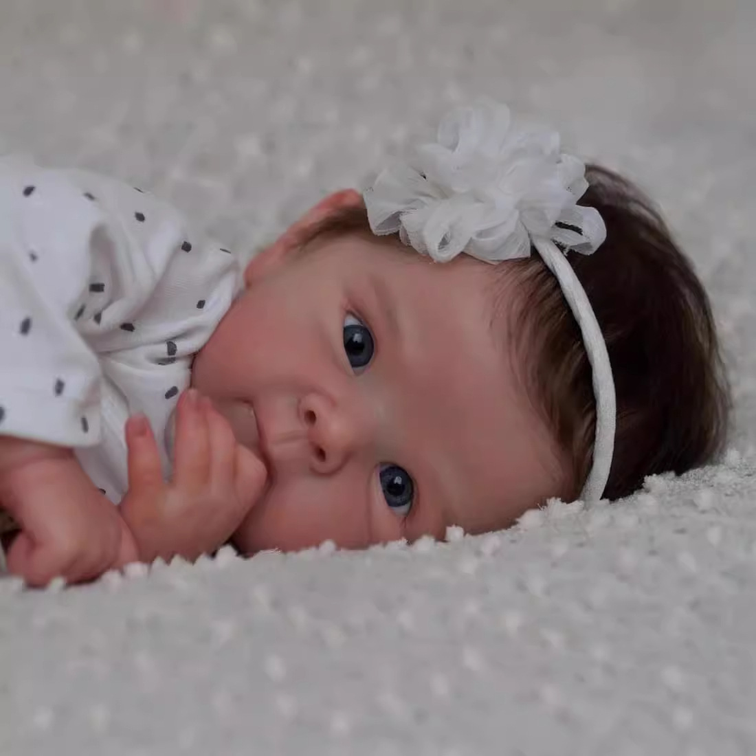 Baby Products Trending - 全身シリコーンリアルなベビードールビニール根付き髪目に見える静脈手作りリアルなリボーン人形誕生日クリスマスギフト