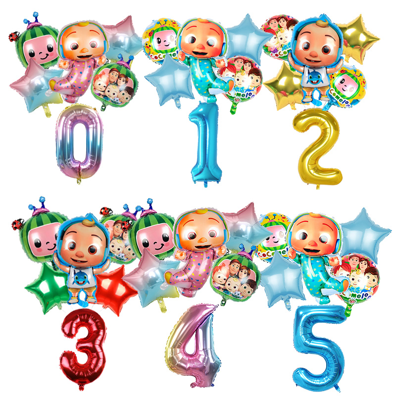 Baby Products Decoration - Cocomelons 赤ちゃん男の子女の子パーティー装飾番号風船セット 0-9 漫画ベビーシャワー飾り誕生日バルーン写真小道具