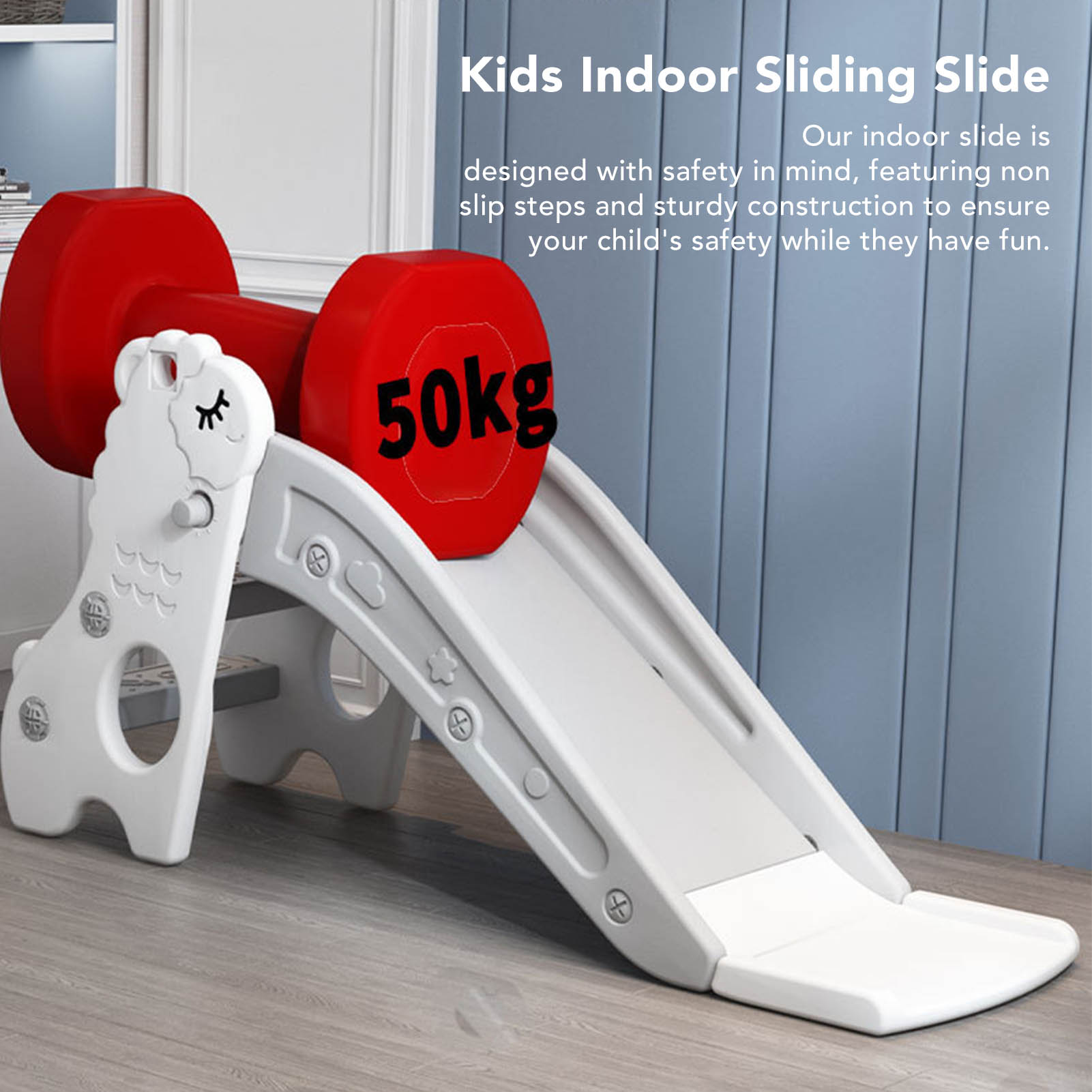 Baby Gate Stairs - 子供用室内滑り台、自立式折りたたみ2段階段、安定したベース付きクライマー、幼児・子供用クライマー滑り台