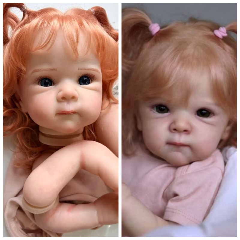 Baby Products Trending - 18インチの赤い巻き髪のベティ、塗装済みキット、リアルなリボーンドールDIY人形パーツ