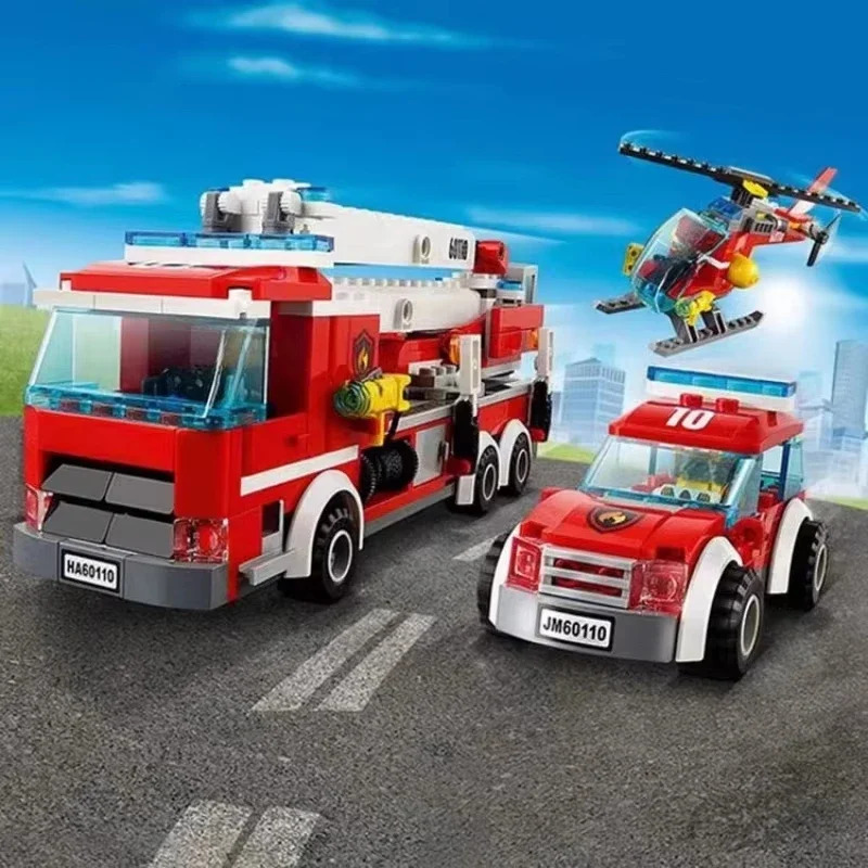 市消防署ヘリコプタートラックガレージ消防署ビルディングブロッ - Lego Set Technic のレビューと価格