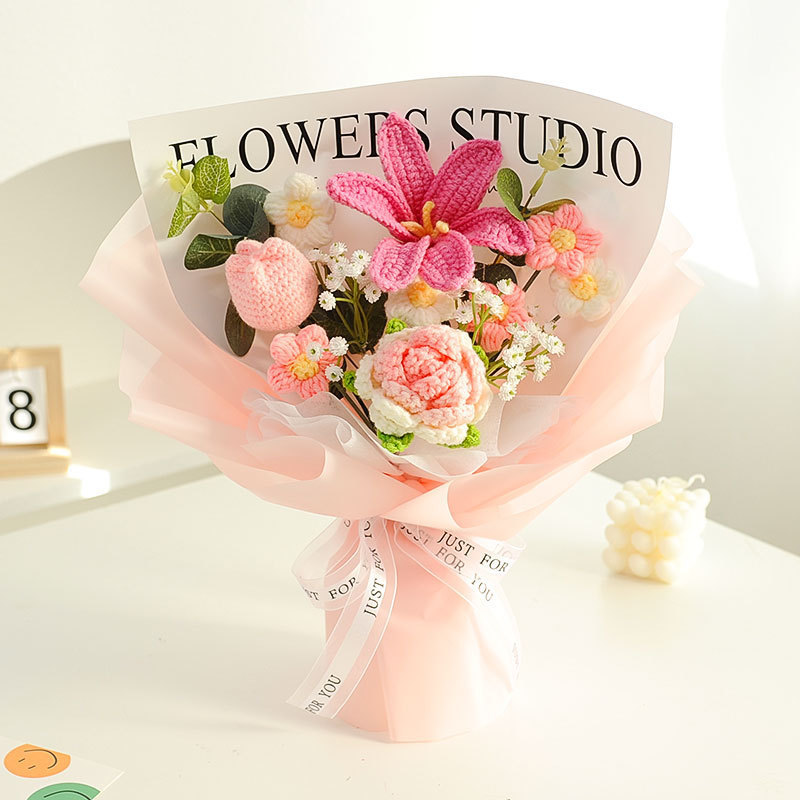手編みのバラの花束 母の日誕生日プレゼント用 かぎ針編みの花 - Baby Products Decoration のレビューと価格
