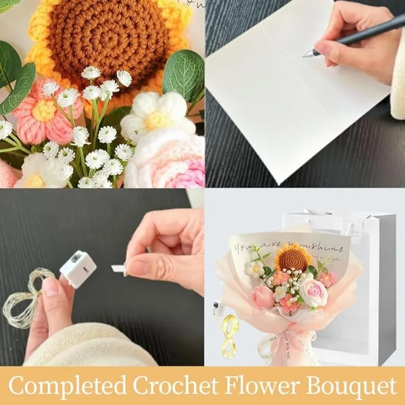 手編みのバラの花束 母の日誕生日プレゼント用 かぎ針編みの花 - Baby Products Decoration のレビューと価格