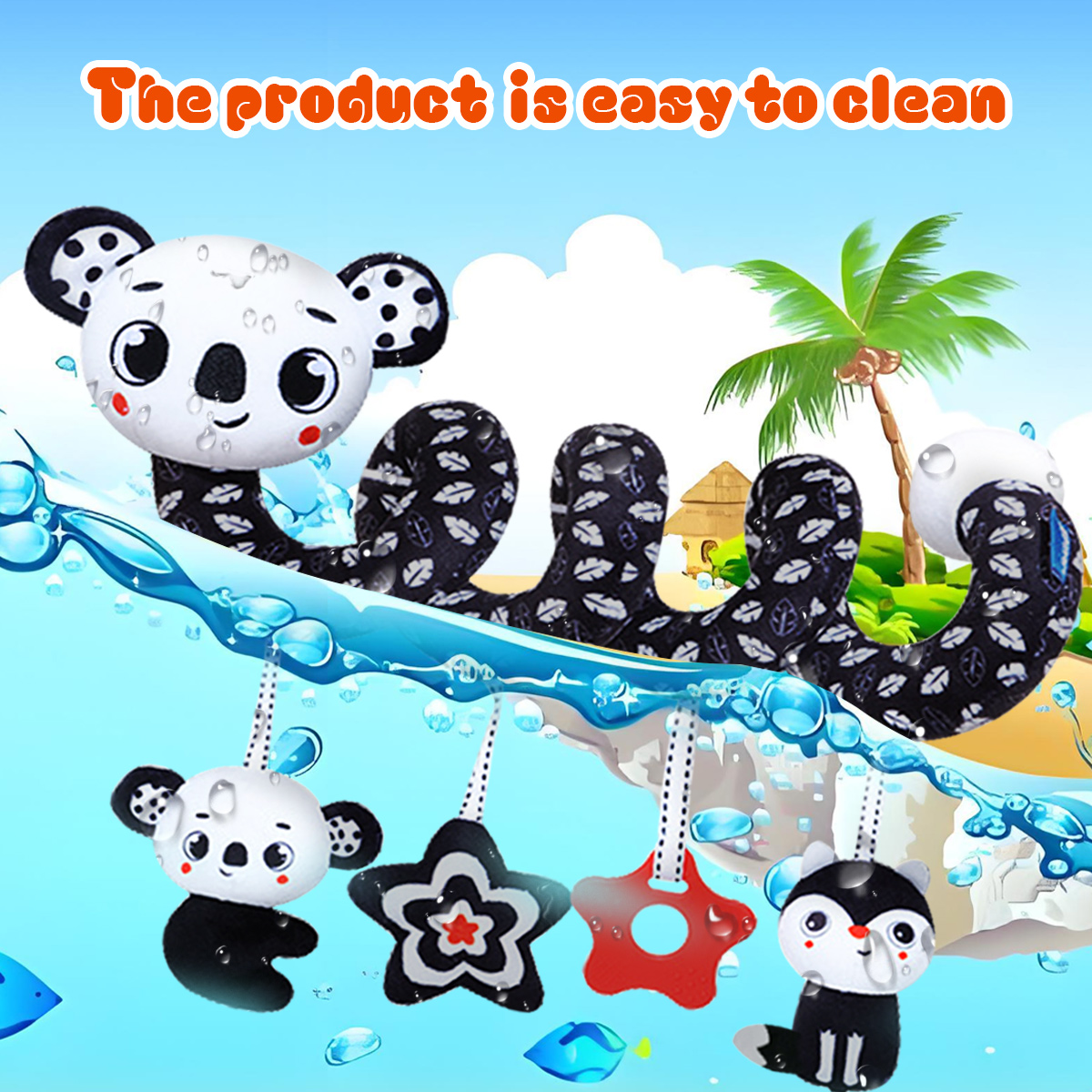 スパイラルぬいぐるみ、黒白ベビーカー・チャイルドシート用おも - Baby Products Game のレビューと価格