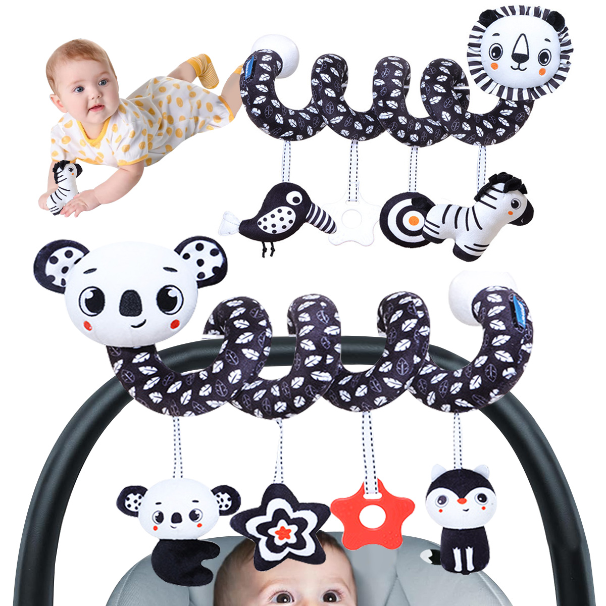ベビー用ぬいぐるみ螺旋型吊り下げおもちゃ、ベビーカー、ベビー - Baby Products Game のレビューと価格
